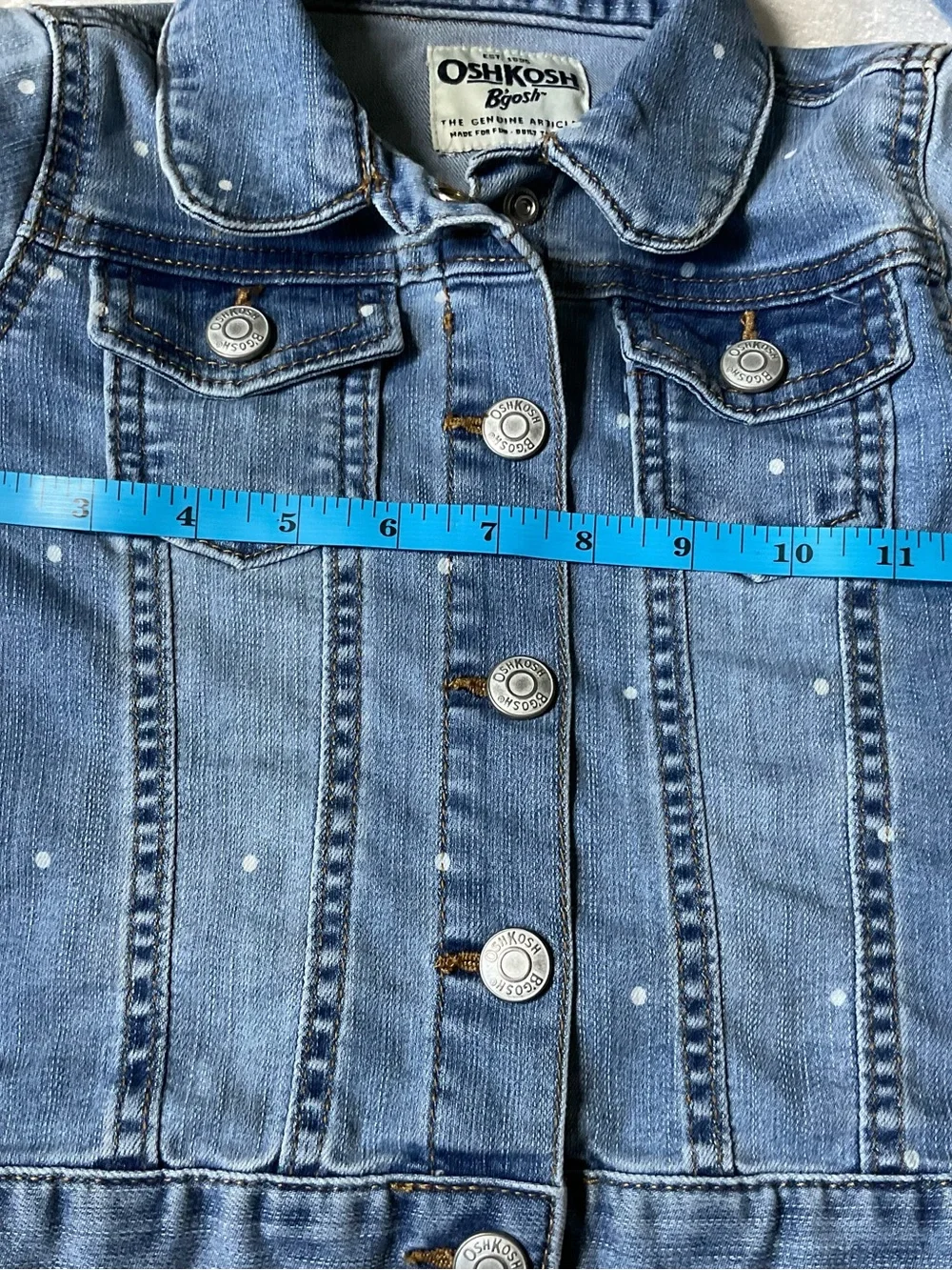 OshKosh B'gosh Light Blue Polka Dot Denim Jacket